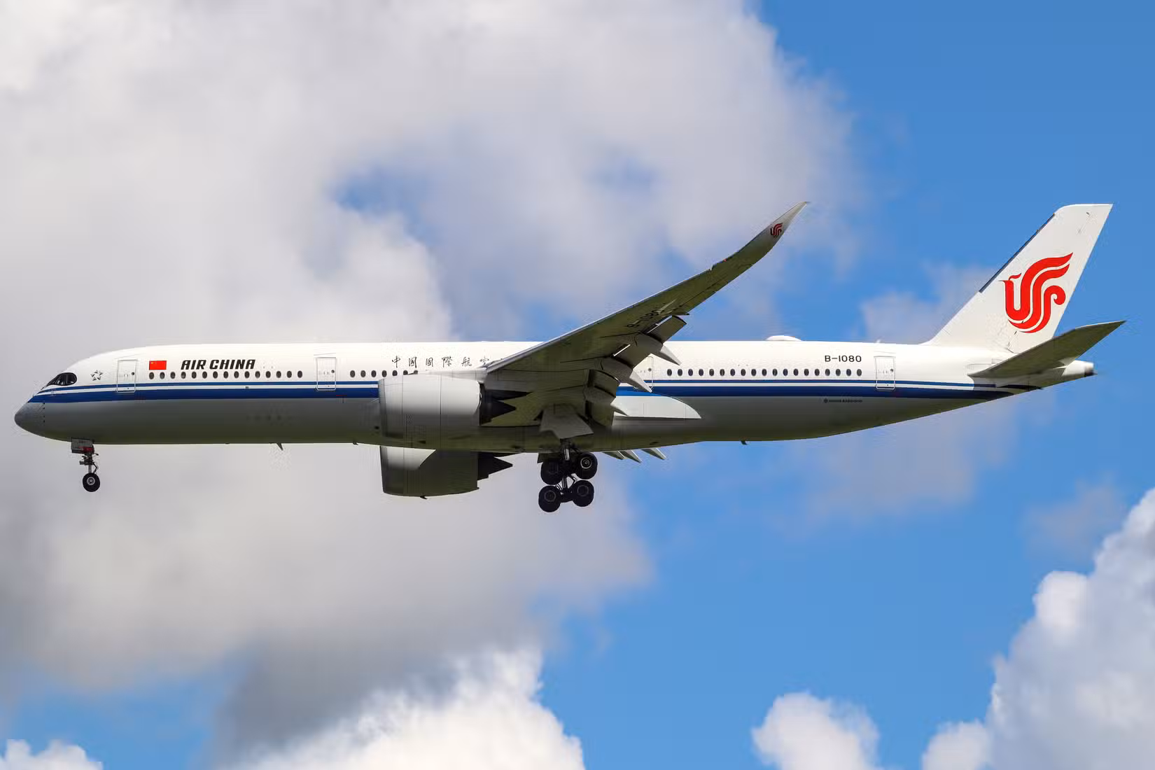 An Air China Airbus A350 landing