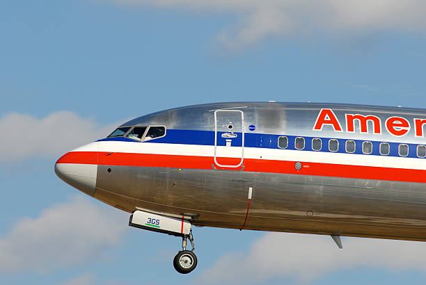 american airlines 737-800 landing - american airlines 737 800 stock pictures, royalty-free photos & images