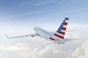 An American Airlines 737 in flight