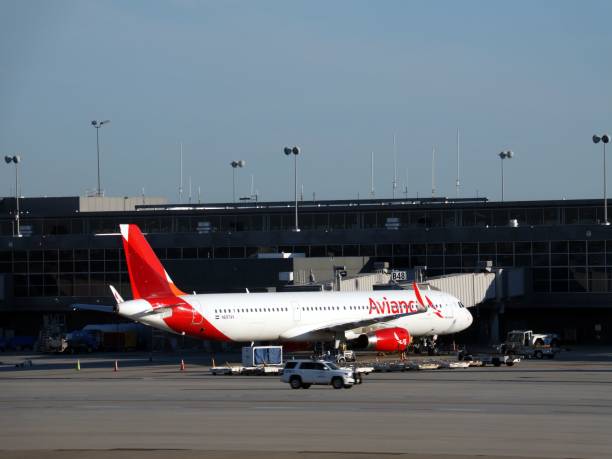 An Avianca Airlines Boeing 737-800 jet at Dulles International Airport on June 16 in Virginia.