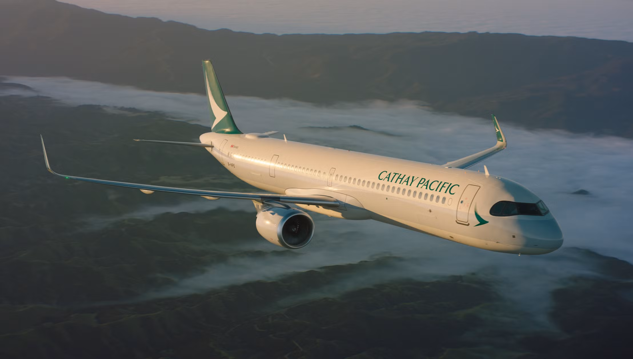 Cathay Pacific Airbus A321 flying