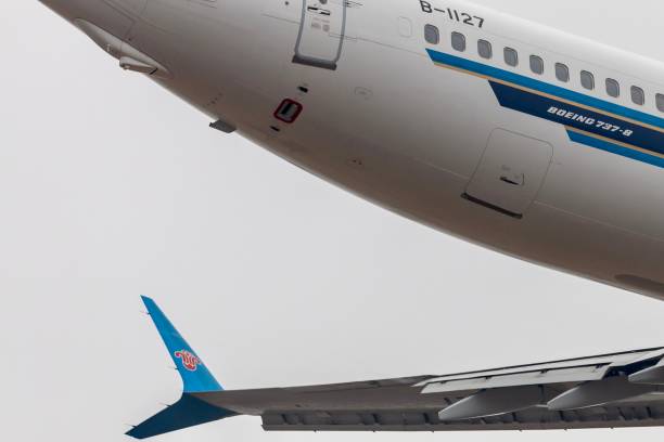 Boeing 737 Max 8 airplane of China Southern Airlines lands at Wuhan Tianhe International Airport as the Boeing 737 Max returns to passenger flying in...