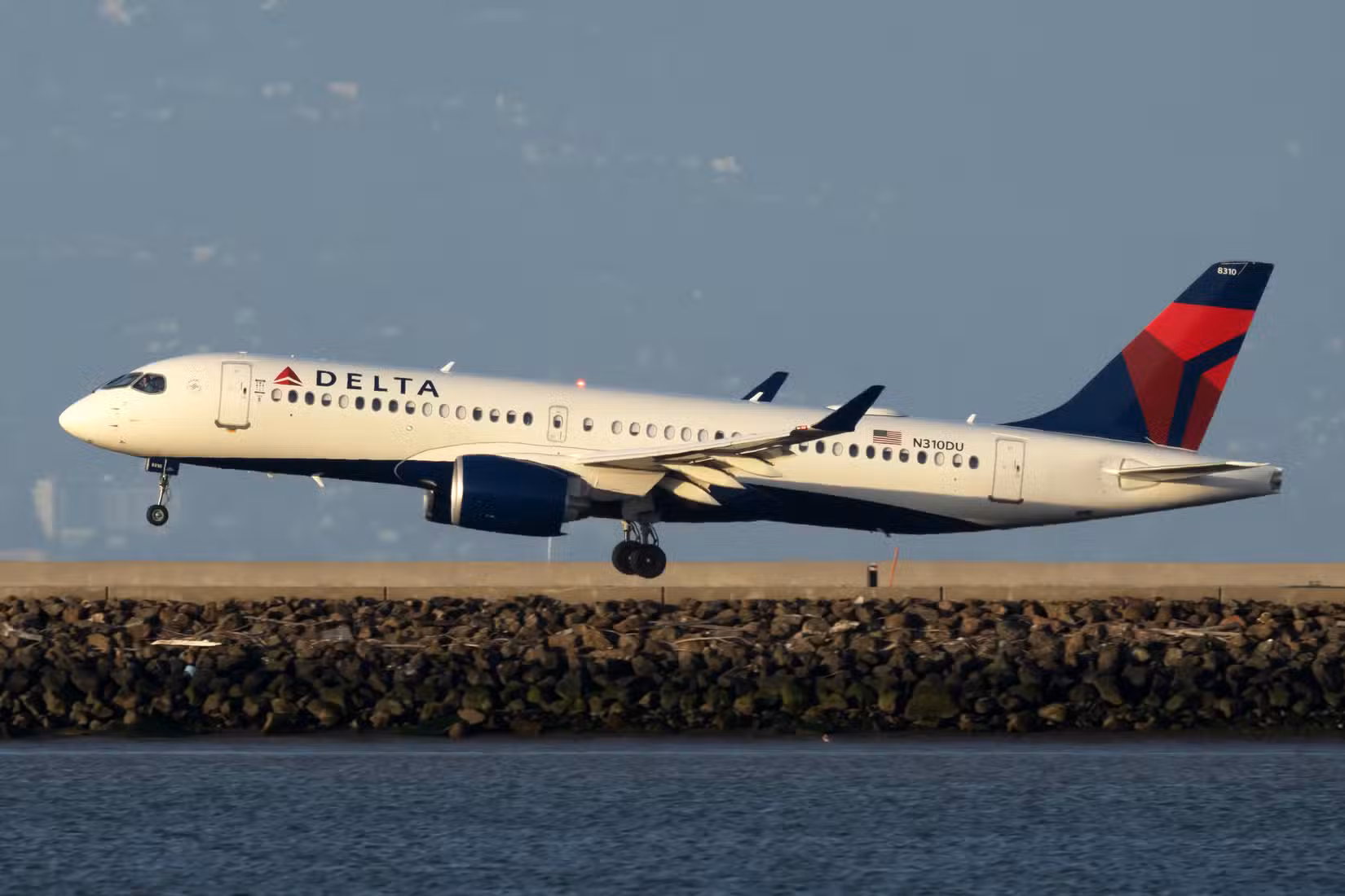 Delta Air Lines Airbus A220 flying
