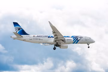 Egyptair Airbus A220 flying