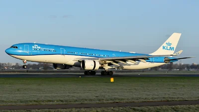 KLM Royal Dutch Airlines Airbus A330 flying