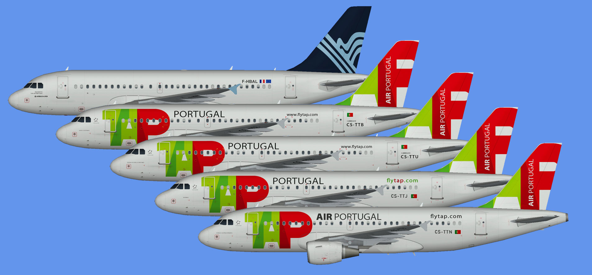 TAP Air Portugal Airbus A319 flying