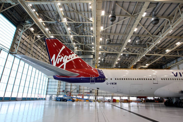 Generic picture of Virgin Atlantic's Boeing 747-400, which took the first Bio-fuel flight by an airline to Amsterdam, sits at the Virgin Hanger at...