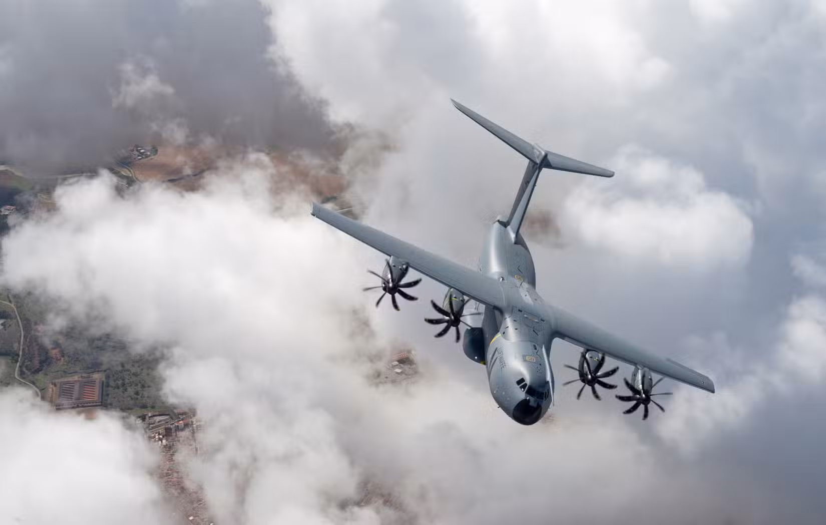 An Airbus A400M military transport aircraft