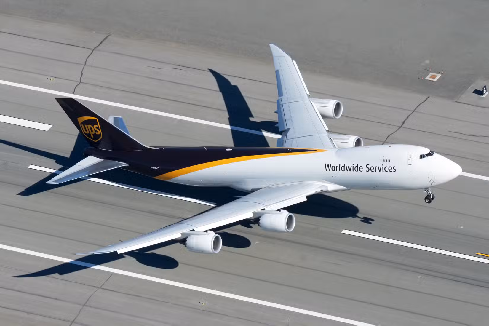 Boeing 747-8F flying