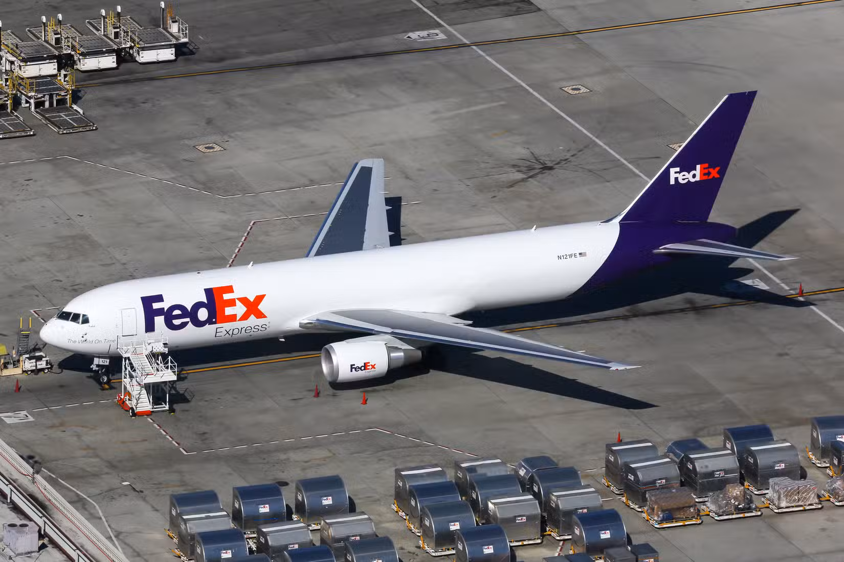 FedEx Boeing 767-300F parked