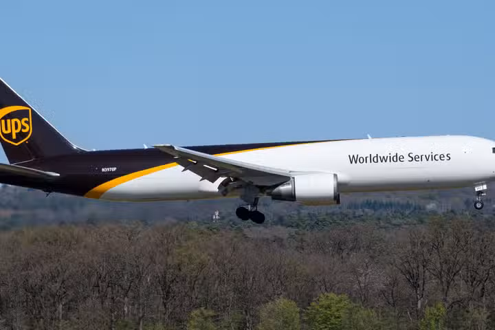 UPS Boeing 767-300F on short final for Cologne Bonn Airport