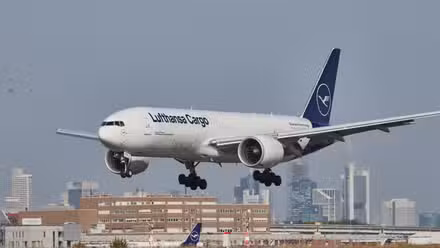 Lufthansa Cargo Boeing 777F D-ALFG arriving at Frankfurt Airport FRA