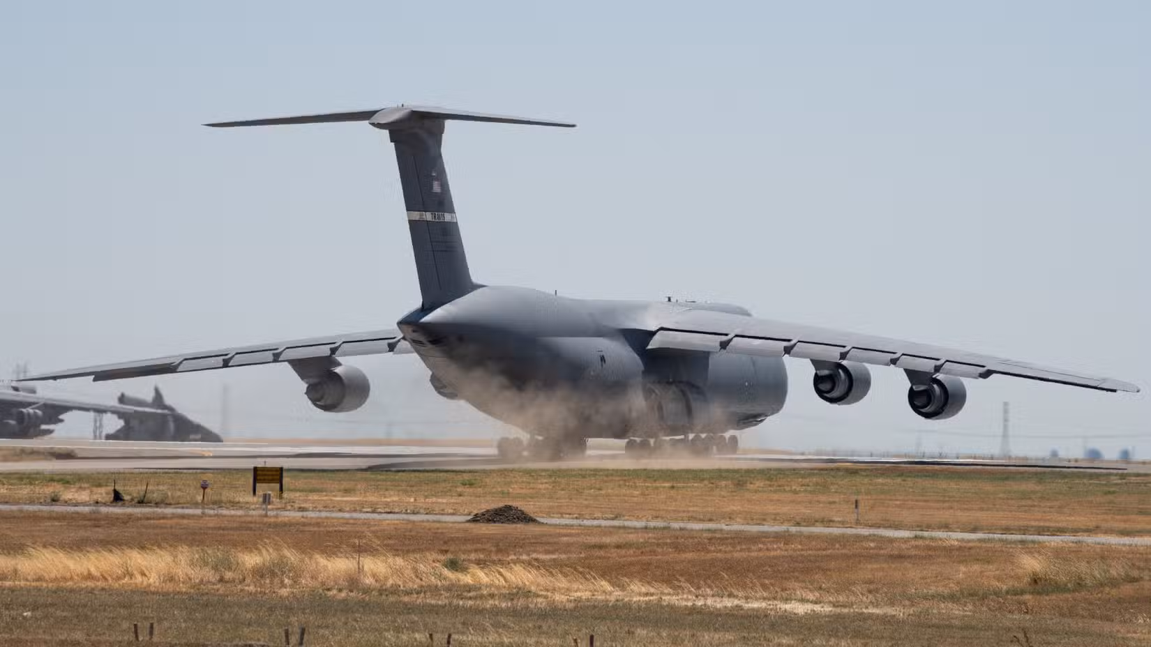A U.S. Air Force C-5M Super Galaxy assigned to the 22nd Airlift Squadron taxis on June 25, 2025.