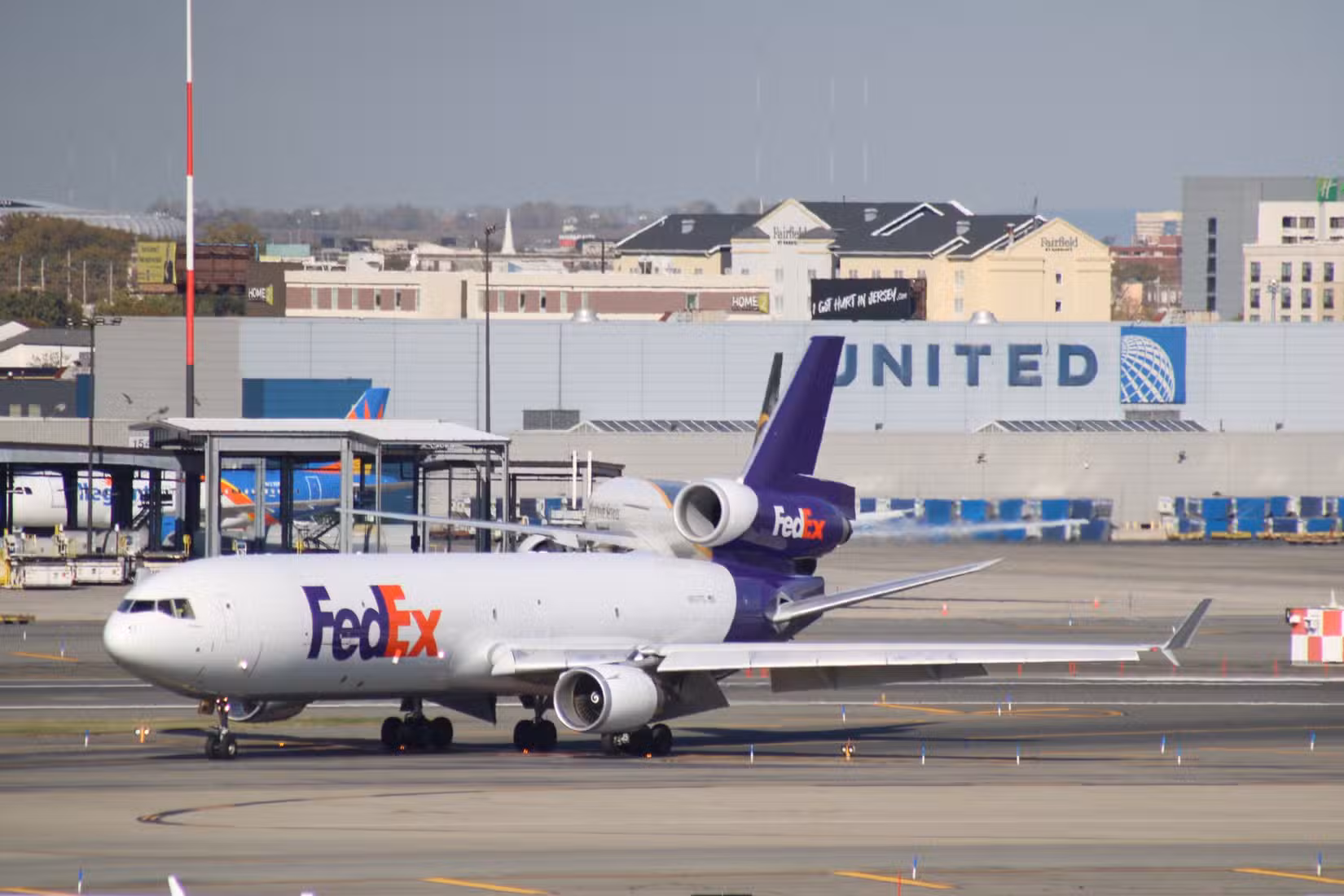 FedEx Express McDonnell Douglas MD-11F airplane at Newark Liberty International Airport (EWR).