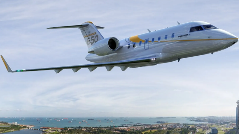 Challenger 650 in flight over Singapore.