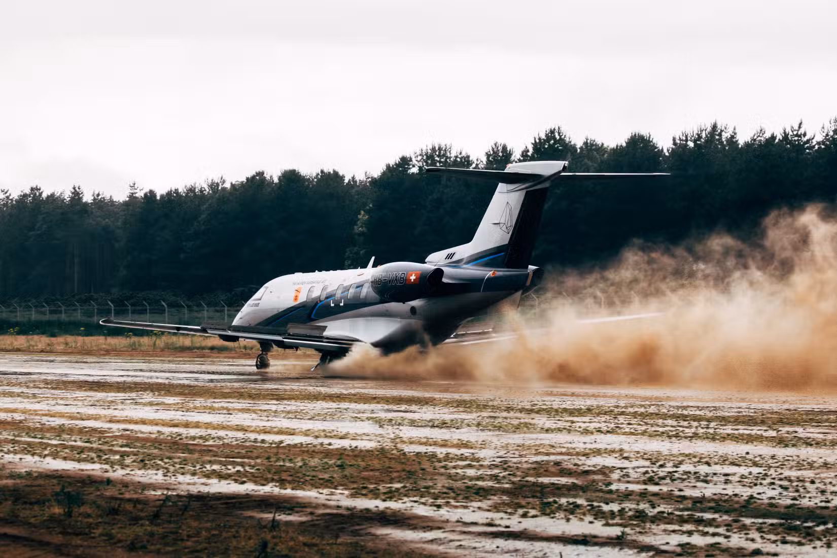 A Pilatus PC-24 Landing On Rough Terrain.