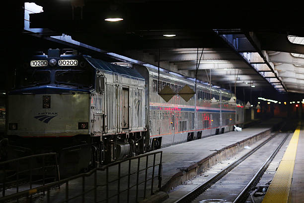 An Amtrak Superliner passenger train sits parked inside Union Station in Chicago, Illinois, U.S., on Thursday, Oct. 8, 2015. The head of Amtrak...