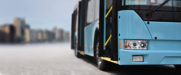 City bus City bus on background city skyline city bus stock pictures, royalty-free photos & images