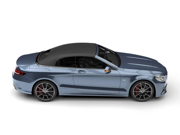 Metallic gray blue modern luxury convertible car - side view - Photo, Image