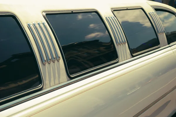 White wedding limousine long side view with windows - Photo, Image