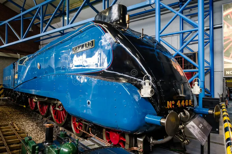 YORK,UK - AUGUST 12,2019 : The Mallard at the National Railway Museum in York - holder of the world speed record for steam locomotives. Mallard train stock images, royalty-free photos and pictures