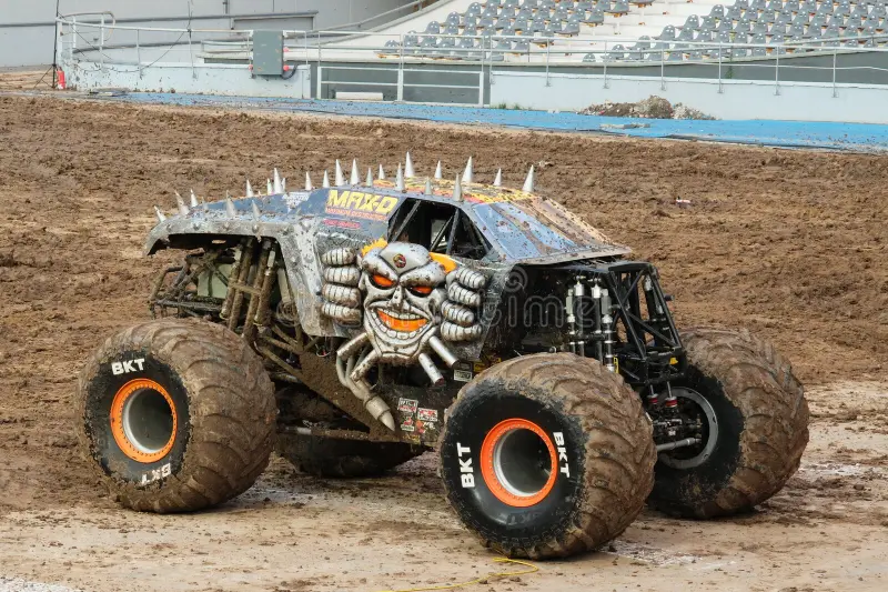 Monster Truck "MAX-D" race, Unique Diego Armando Maradona Stadium in La Plata, Province of Buenos Aires, Argentina, Monster Jam 16. 12. 2023. Max d monster truck stock images, royalty-free photos and pictures