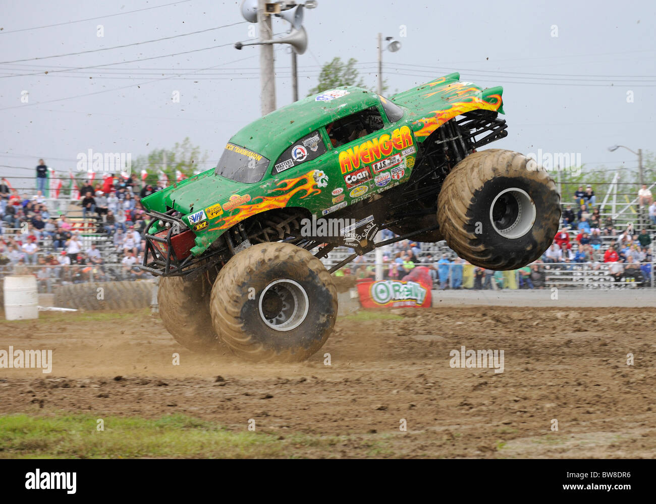 Monster Truck Avenger at freestyle competition at 4x4 Off-Road Jamboree Monster Truck Show at Lima, Ohio. - Stock Image