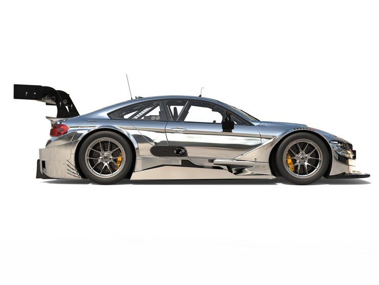 Photo super silver modern race car side view