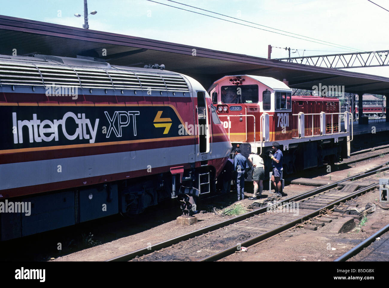 XPT train at Sydney Central station, Australia 1987 - Stock Image