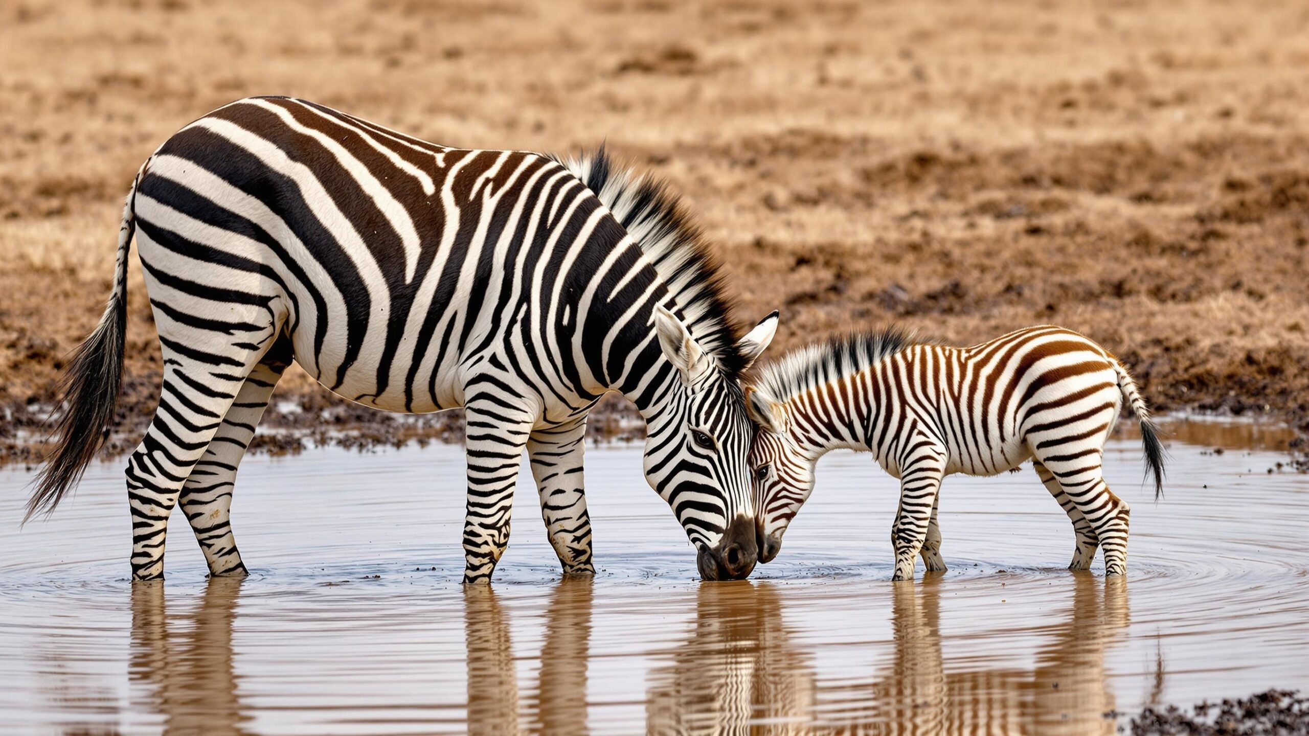 Plains Zebra with foal